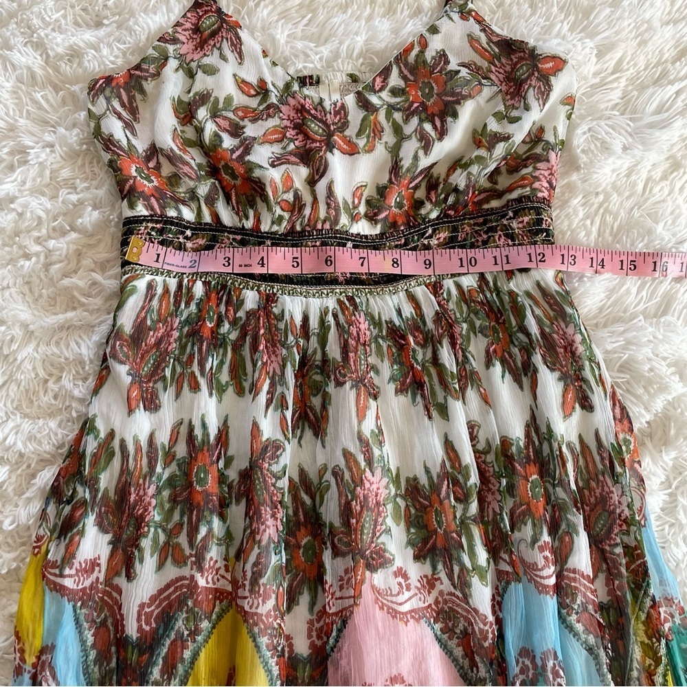 Anthropologie White Multicolor Paisley Spaghetti-Strap Maxi Dress - Picture 12 of 15